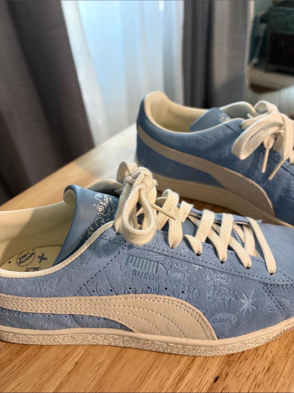 Women’s Puma Sky Blue Suede Lace-Up Sneakers